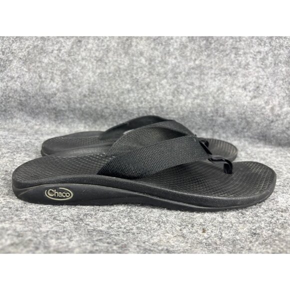 Chaco Sandals Womens Size 8 Black Flip Flops Thong Webbing Strap Comfort Casual - Picture 4 of 6